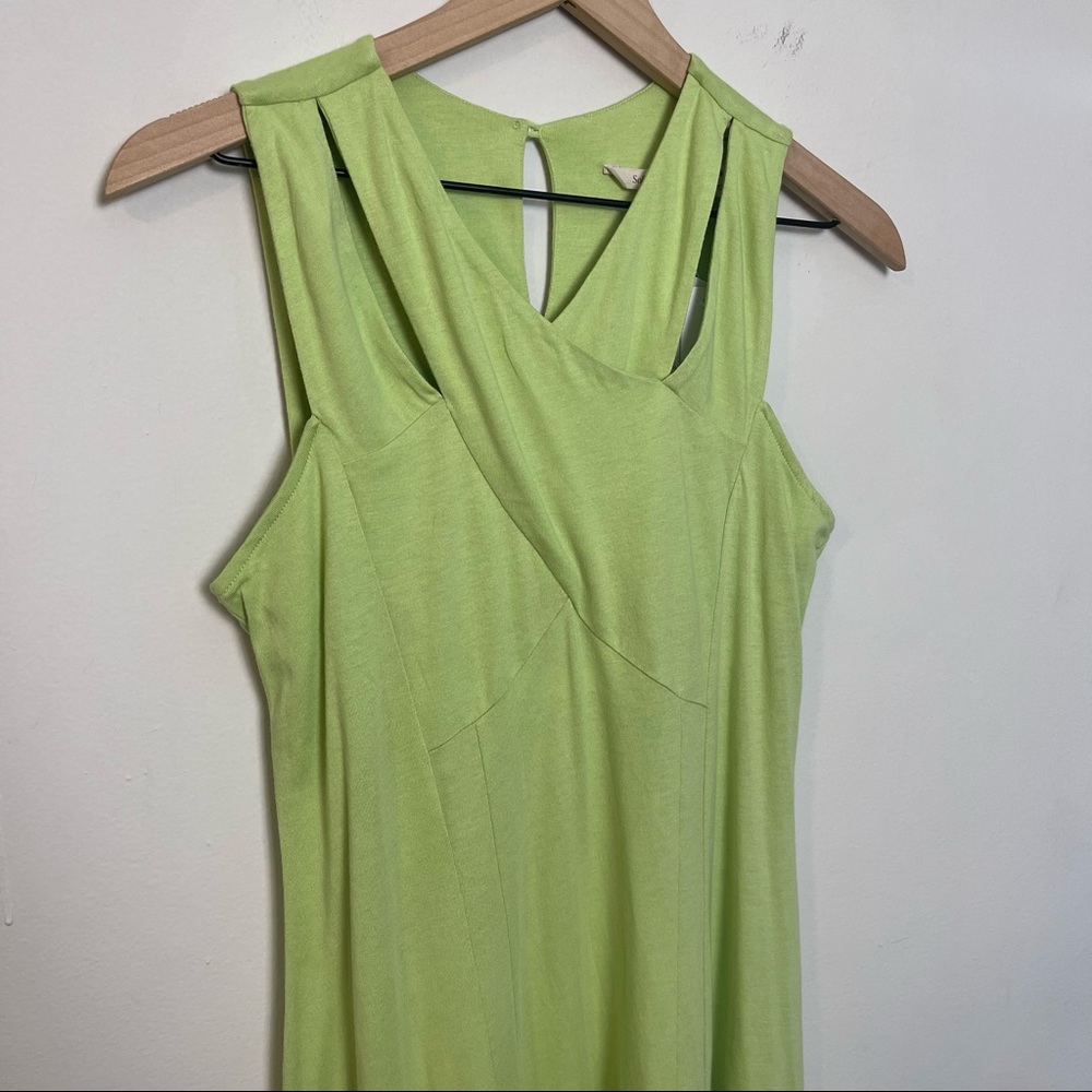 NEW SOFT SURROUNDINGS- Duvall Sleeveless Midi Dress Margarita Green - Picture 4 of 10
